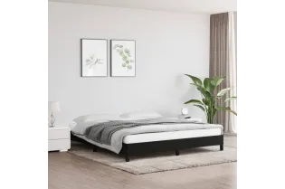 Lit Noir 160x200 cm Tissu