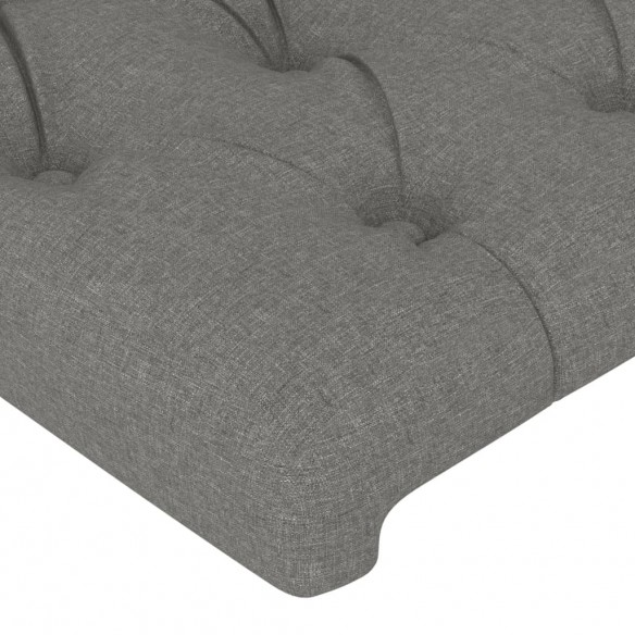 Tête de lit avec oreilles Gris foncé 103x23x118/128 cm Tissu