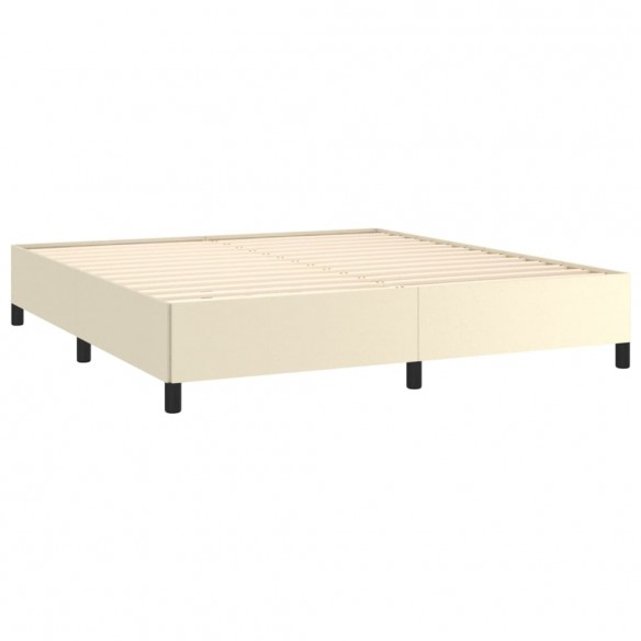 Cadre de lit avec matelas Crème 180x200cm Similicuir