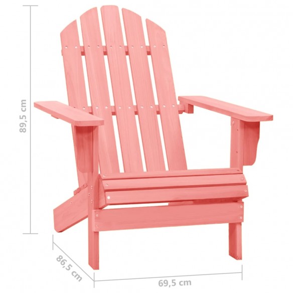 Chaise de jardin Adirondack Bois de sapin massif Rose