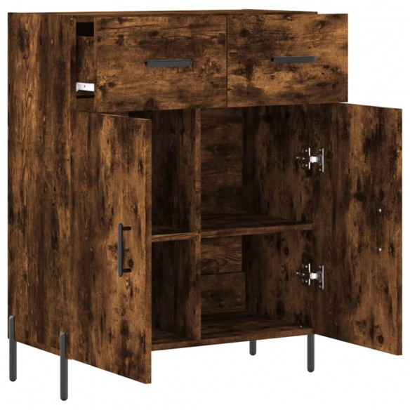 Buffet chêne fumé 69,5x34x90 cm bois d'ingénierie