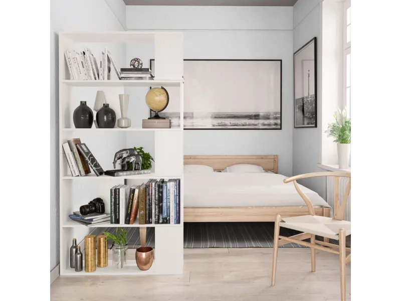 Bibliothèque/Séparateur de pièce Blanc 80x24x159 cm Aggloméré