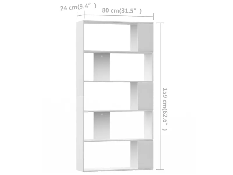 Bibliothèque/Séparateur de pièce Blanc 80x24x159 cm Aggloméré