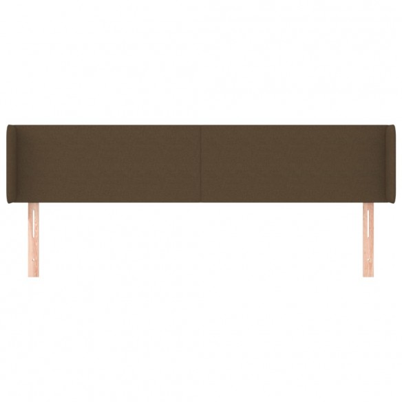 Tête de lit avec oreilles Marron Foncé 203x16x78/88 cm Tissu