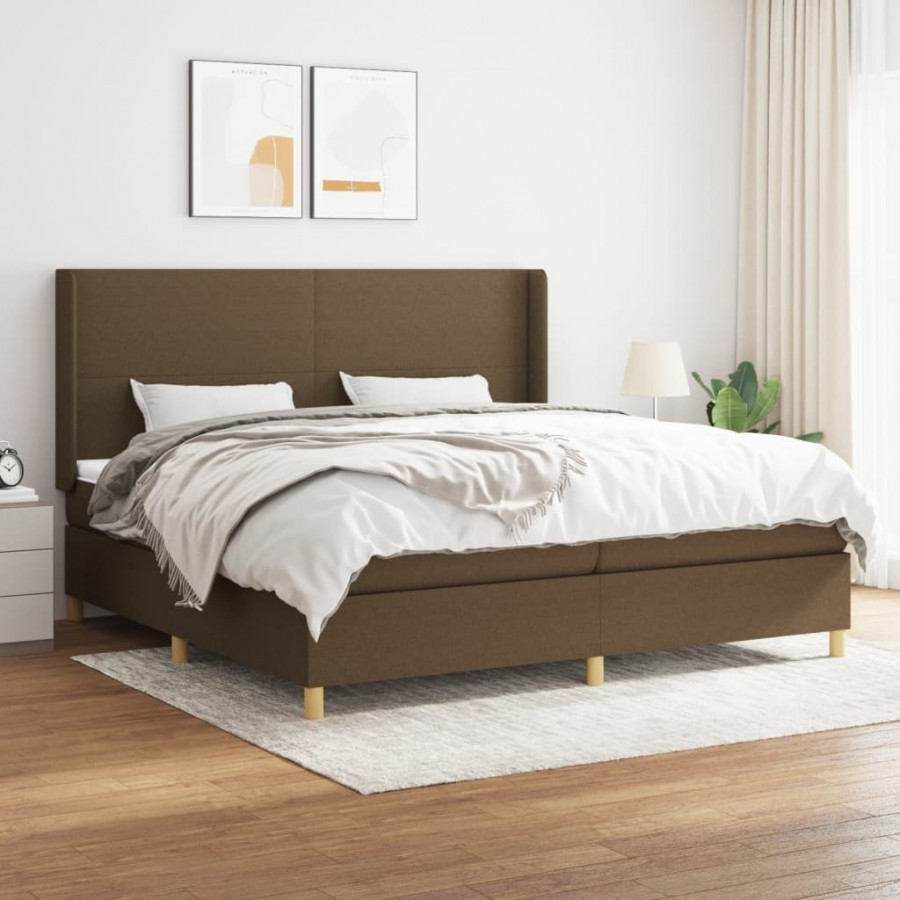 Cadre de lit avec matelas Marron foncé 200x200 cm