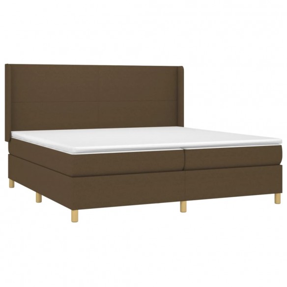 Cadre de lit avec matelas Marron foncé 200x200 cm