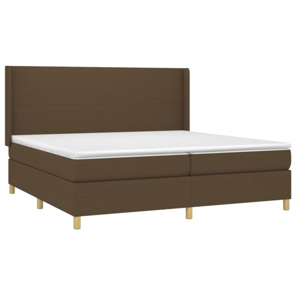 Cadre de lit matelas et LED Marron foncé 200x200 cm