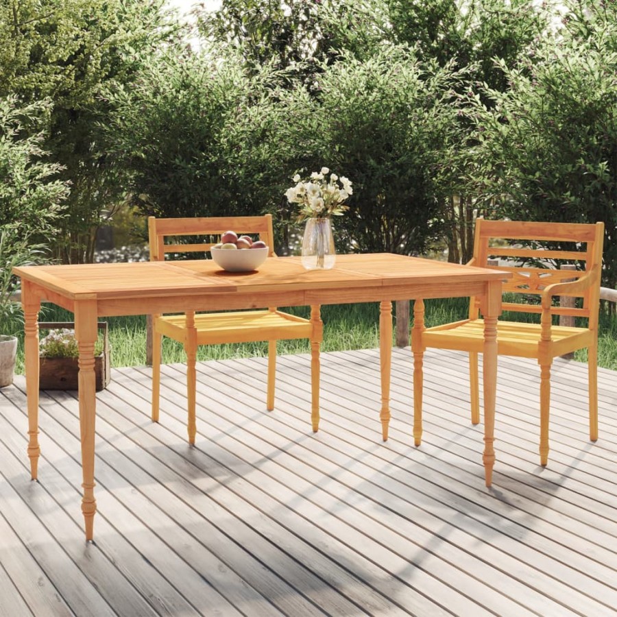 Table Batavia 200x100x75 cm Bois de teck solide