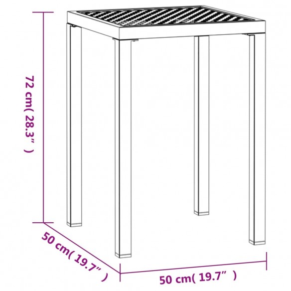 Table de jardin anthracite 50x50x72 cm acier