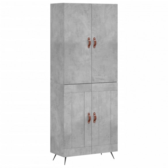 Buffet haut Gris béton 69,5x34x180 cm Bois d'ingénierie