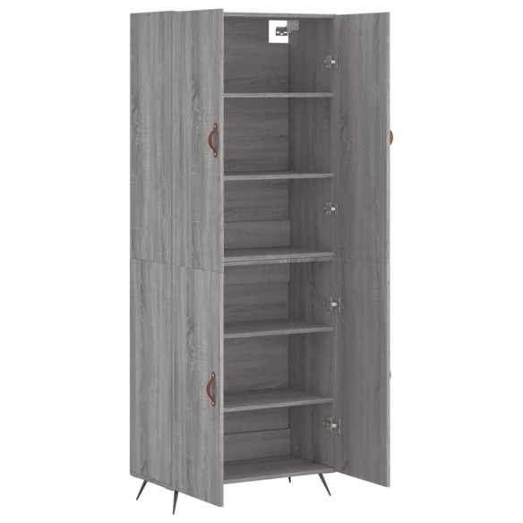 Buffet haut Sonoma gris 69,5x34x180 cm Bois d'ingénierie