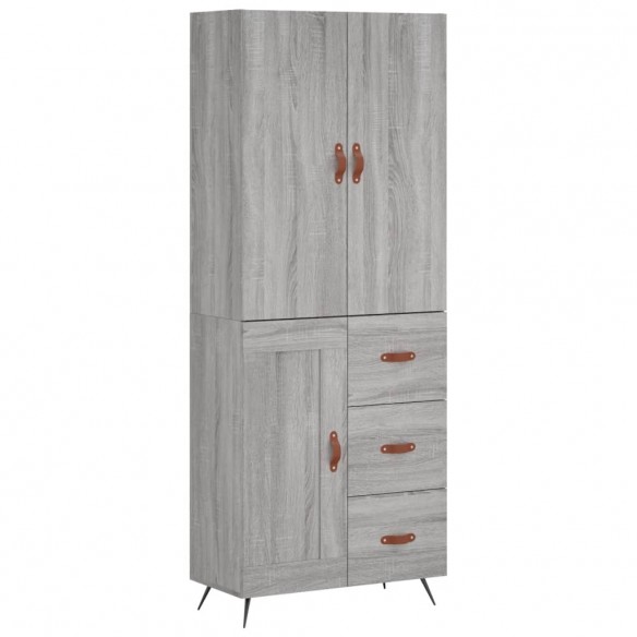 Buffet haut Sonoma gris 69,5x34x180 cm Bois d'ingénierie