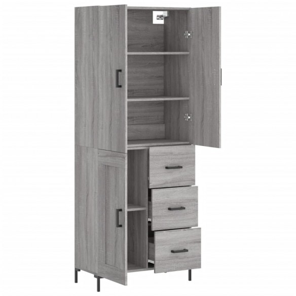 Buffet haut Sonoma gris 69,5x34x180 cm Bois d'ingénierie