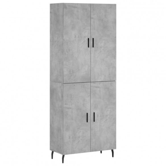 Buffet haut Gris béton 69,5x34x180 cm Bois d'ingénierie