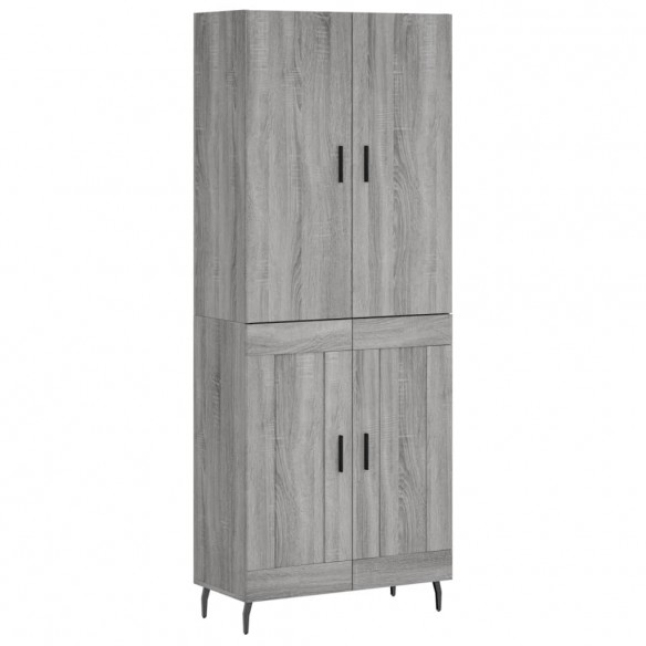 Buffet haut Sonoma gris 69,5x34x180 cm Bois d'ingénierie