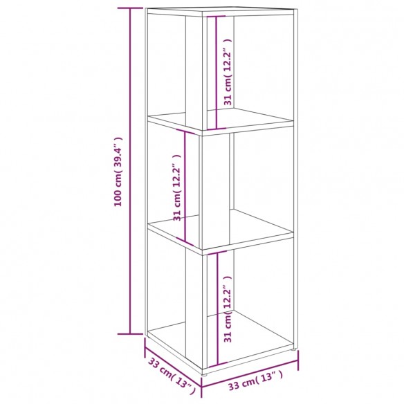 Armoire d'angle Blanc 33x33x100 cm Aggloméré