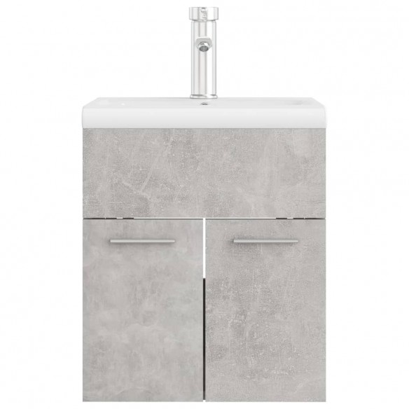 Armoire d'évier avec lavabo intégré Gris béton Aggloméré