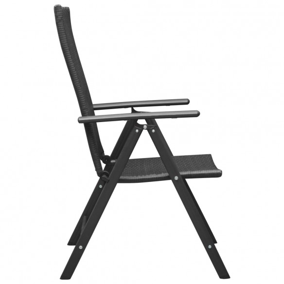 Chaises de jardin 4 pcs Résine tressée Noir