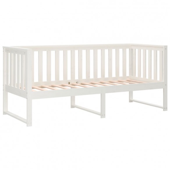 Lit de jour Blanc 75x190 cm Bois de pin massif