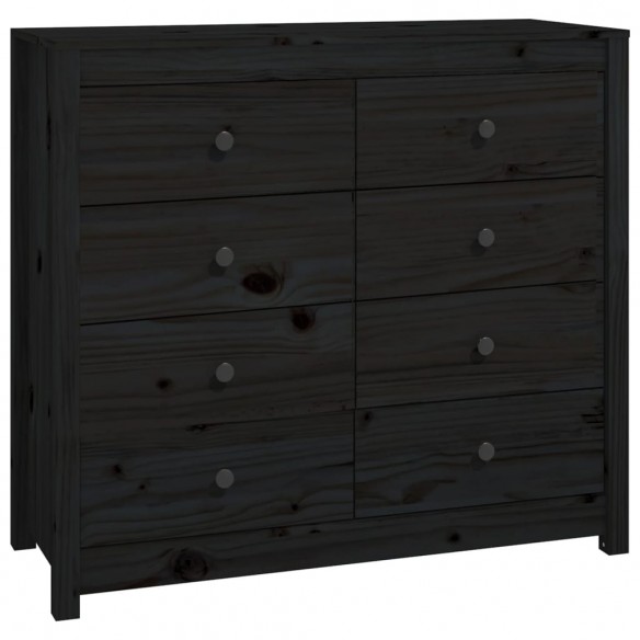 Armoire latérale Noir 100x40x90 cm Bois de pin massif