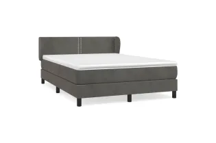 cadre de lit et matelas Gris foncé 140x200cm Velours 2