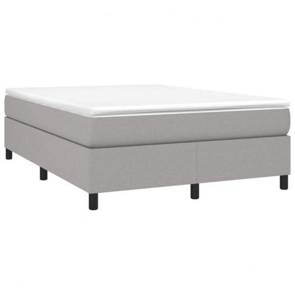 Cadre de lit avec matelas Gris clair 140x200cm Tissu