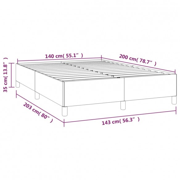 Cadre de lit avec matelas Gris clair 140x200cm Tissu