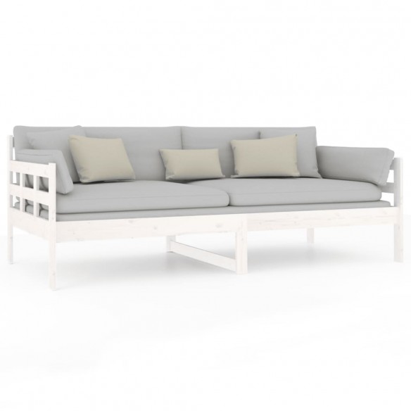 Lit de jour Blanc Bois massif de pin 90x190 cm