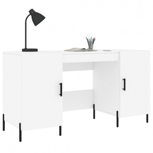 Bureau blanc 140x50x75 cm bois d'ingénierie