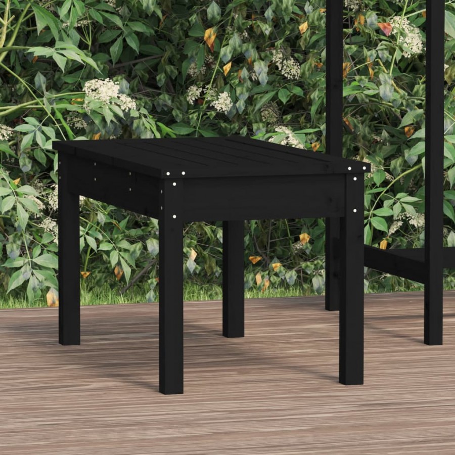 Banc de jardin noir 80x44x45 cm bois massif de pin