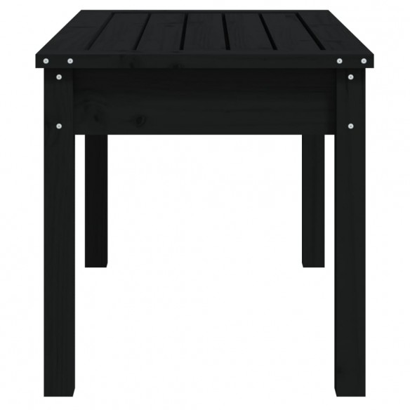 Banc de jardin noir 80x44x45 cm bois massif de pin