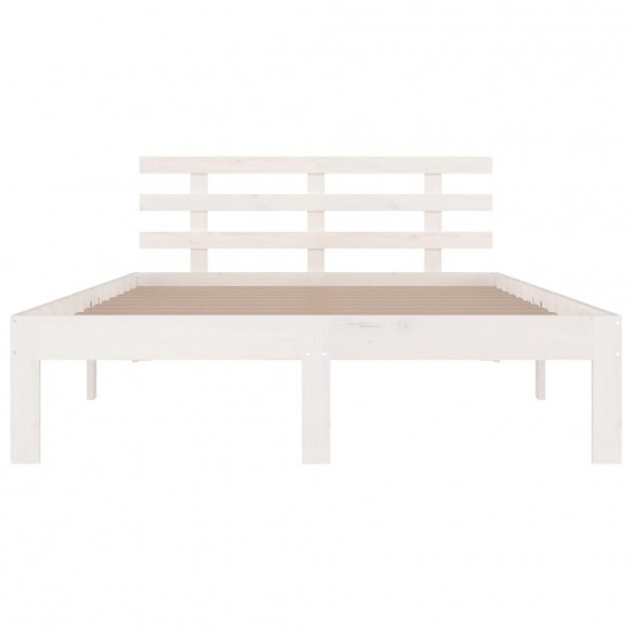 Cadre de lit Blanc Bois massif 135x190 cm Double