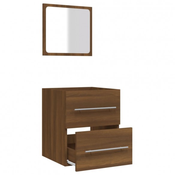 Armoire de salle de bain avec miroir Chêne marron 41x38,5x48 cm