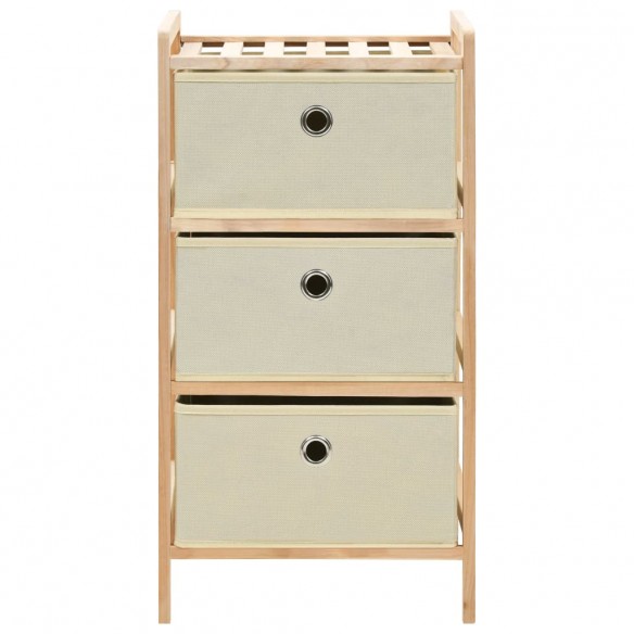 Étagères de rangement avec 3 paniers en tissu 2 pcs beige cèdre