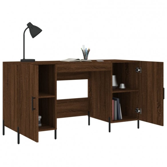 Bureau chêne marron 140x50x75 cm bois d'ingénierie