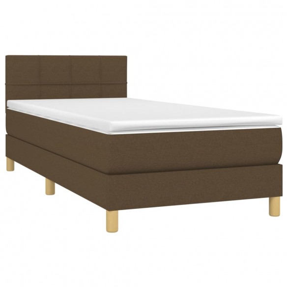 Cadre de lit avec matelas Marron foncé 90x190 cm