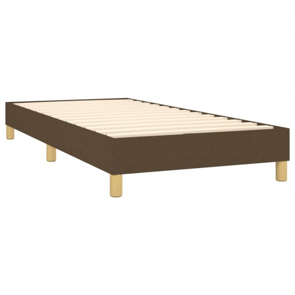 Cadre de lit et matelas et LED Marron foncé 90x190cm