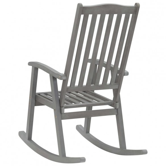 Chaise à bascule Gris Bois d'acacia massif