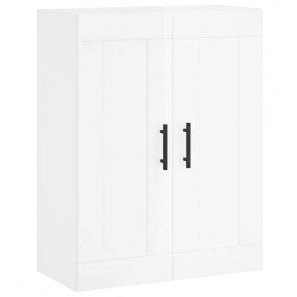 Armoire murale blanc brillant 69,5x34x90 cm bois d'ingénierie