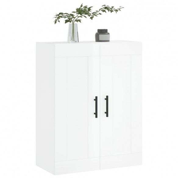 Armoire murale blanc brillant 69,5x34x90 cm bois d'ingénierie