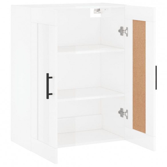 Armoire murale blanc brillant 69,5x34x90 cm bois d'ingénierie