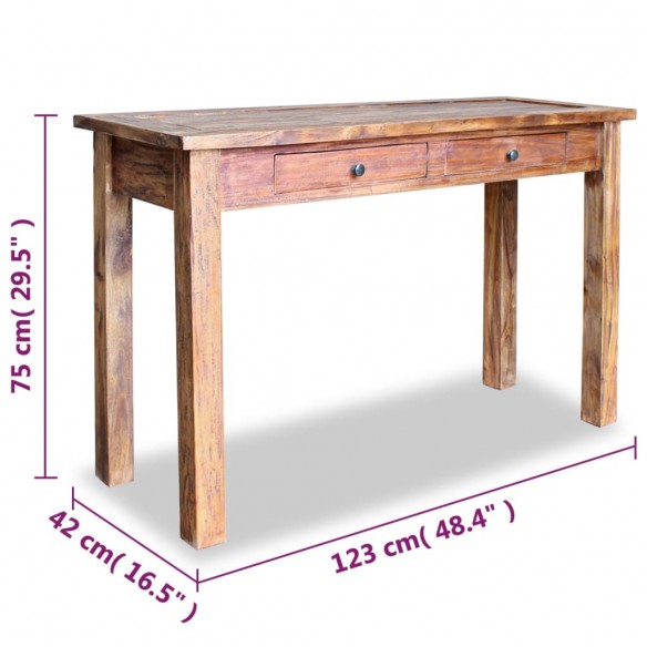 Table console Bois de récupération massif 123 x 42 x 75 cm