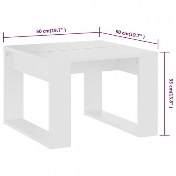 Table d'appoint Blanc 50x50x35 cm Aggloméré