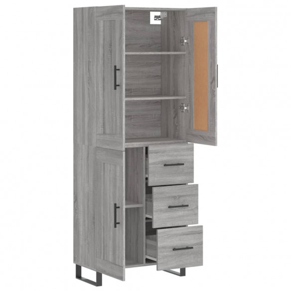 Buffet haut Sonoma gris 69,5x34x180 cm Bois d'ingénierie