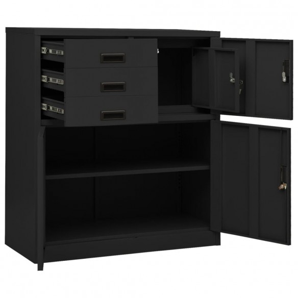 Armoire de bureau Anthracite 90x40x102 cm Acier