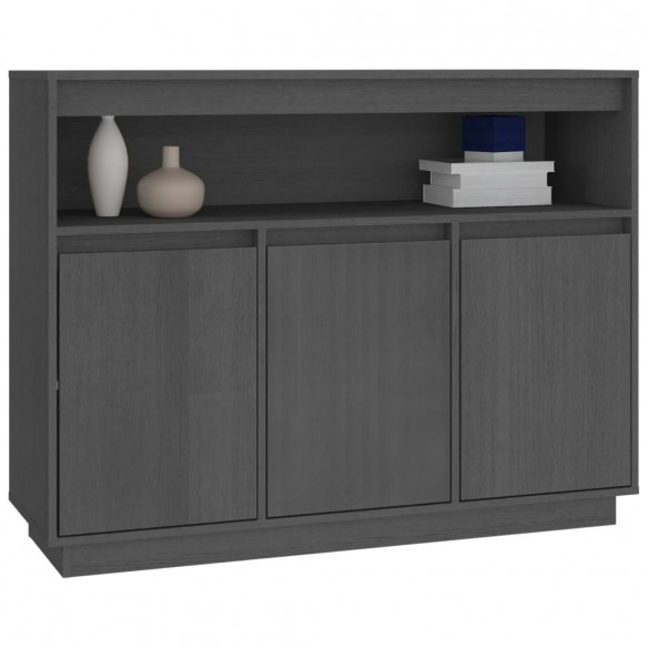 Buffet Gris 104,5x34x80 cm Bois massif de pin