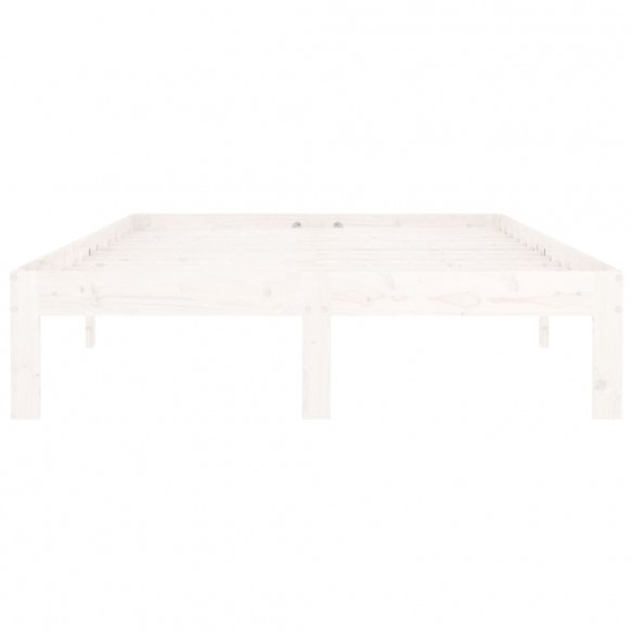 Cadre de lit Blanc Bois de pin massif 120x200 cm