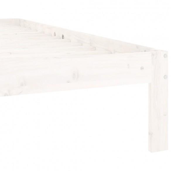 Cadre de lit Blanc Bois de pin massif 120x200 cm