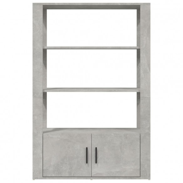 Buffet Gris béton 80x30x119,5 cm Bois d'ingénierie