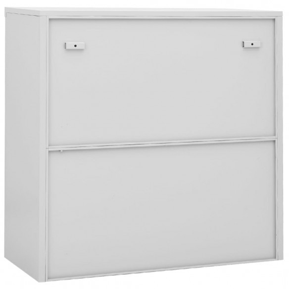 Armoire à portes coulissantes avec jardinière Gris clair Acier